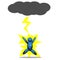 Struck by lightning. Â illustration in vector format